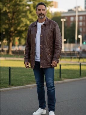 Parfait Vintage Brown Leather Jacket GENUINE LEATHER